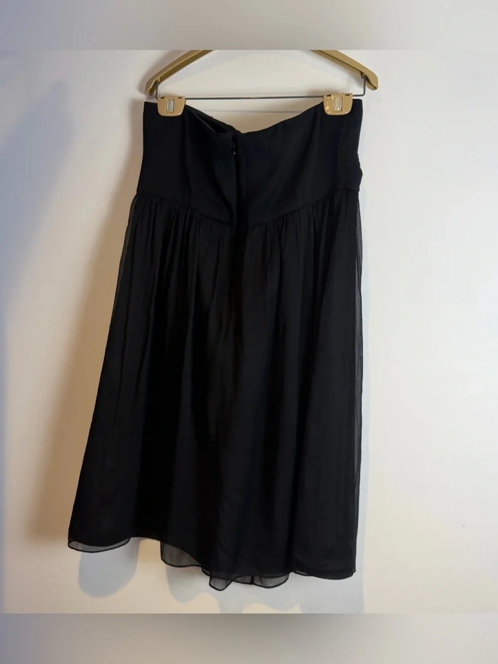 J. Crew Taryn Black Strapless Sweetheart Cocktail Dress in Silk Chiffon